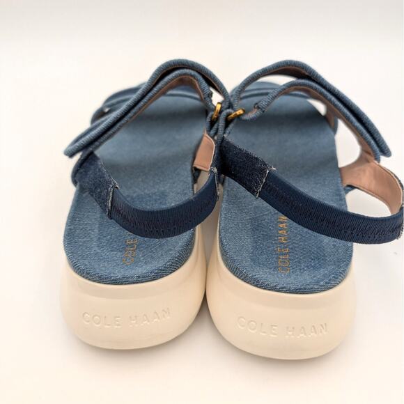 Cole Haan Zerogrand Meritt Flat Sandals Women's Blue/White Size US9.5B EU40 - Picture 5 of 10